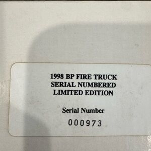 1998 BP Fire Truck Limited Edition - Serial #000973